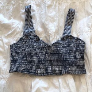 Tularosa navy and blue cropped top